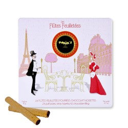 Maxim's de Paris Les 16 Flûtes feuilletées fourrées chocolat noisettes 90 gr