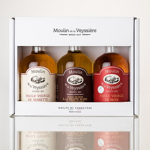 Les Huiles de Caractère: Huile vierge de noisette, Huile de noix à la truffe noire, Huile de noix du Périgord, 3 x 100 ml