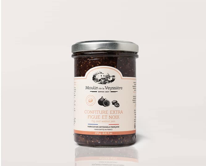Confiture extra figue et noix, Moulin de la Veyssière, 250 gr