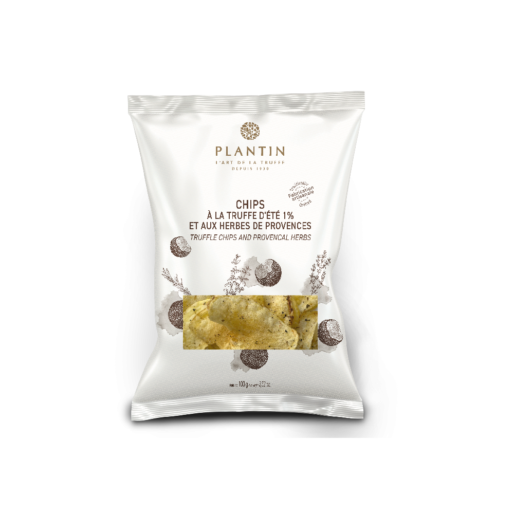 Plantin Chips à la truffe d'été 1% et aux herbes, aromatisées, 100 g