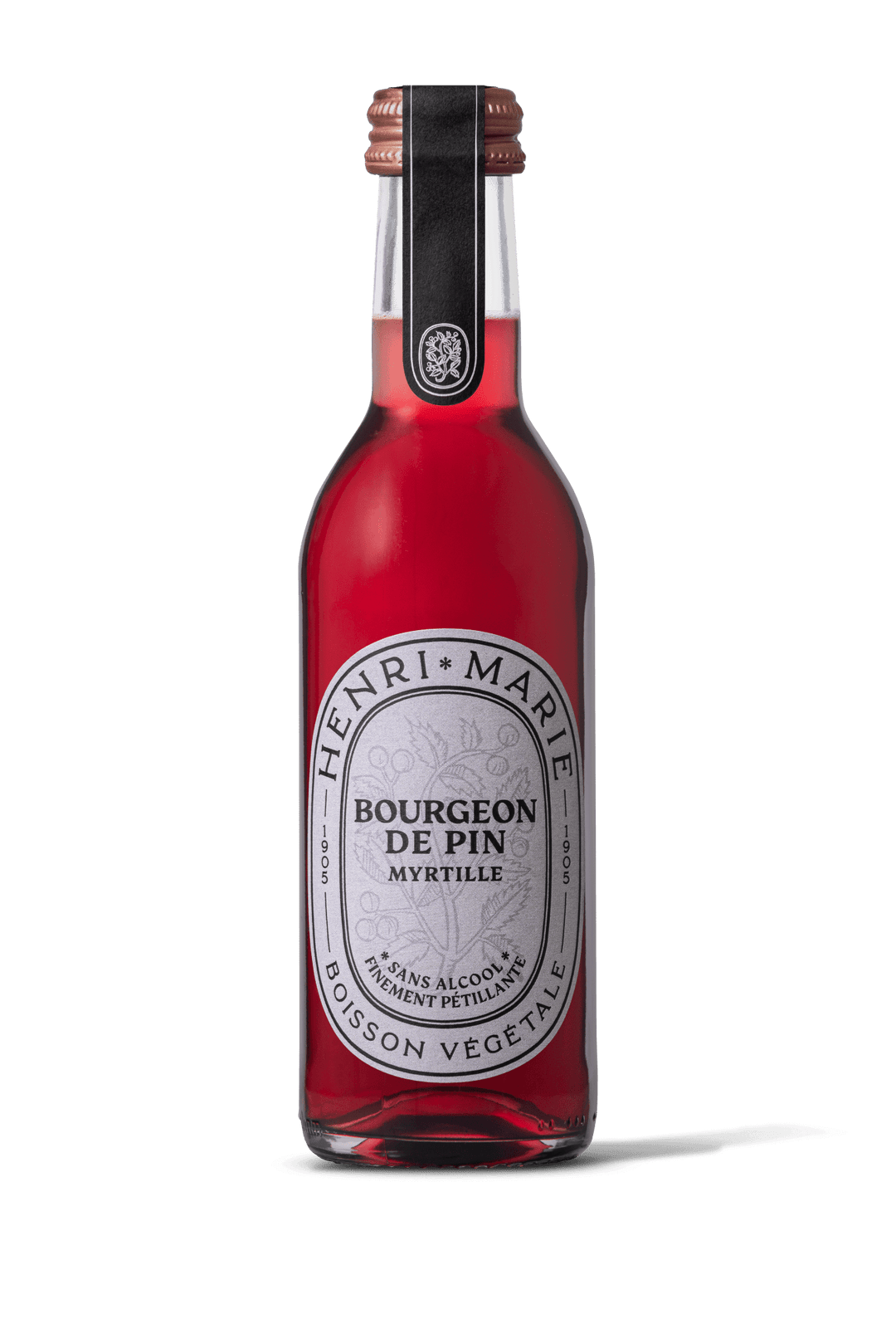 Henri Marie Bourgeons de Pin et Myrtille, pétillant naturel sans alcool, BIO, 25 cl