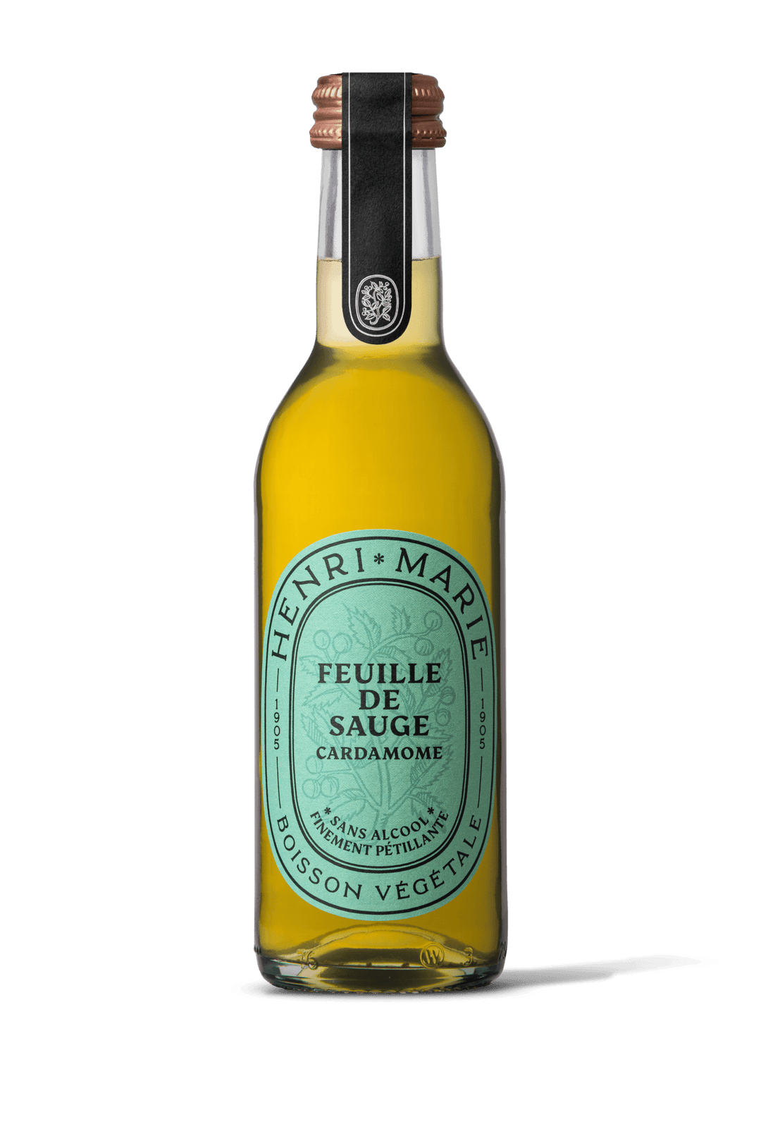 Henri Marie Feuille de Sauge et Cardamome, pétillant naturel sans alcool, BIO, 25 cl