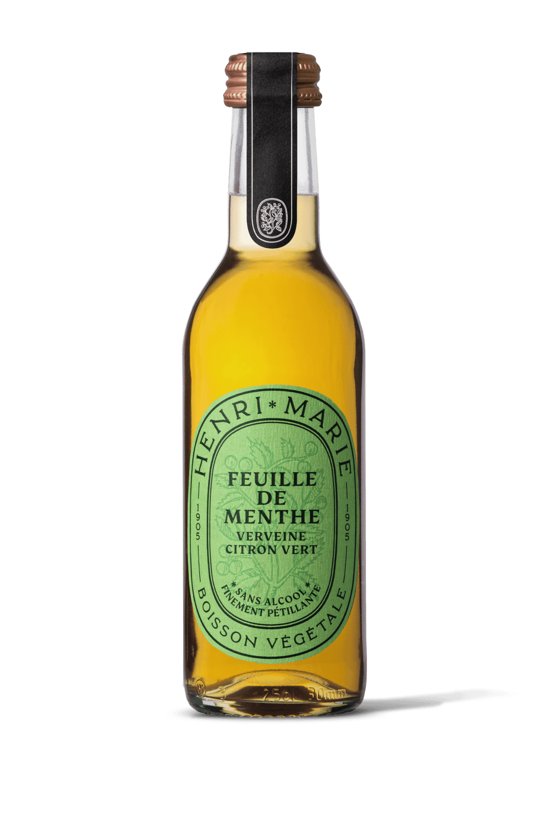 Henri Marie Feuille de Menthe, Verveine et Citron Vert, pétillant naturel sans alcool, BIO, 25 cl