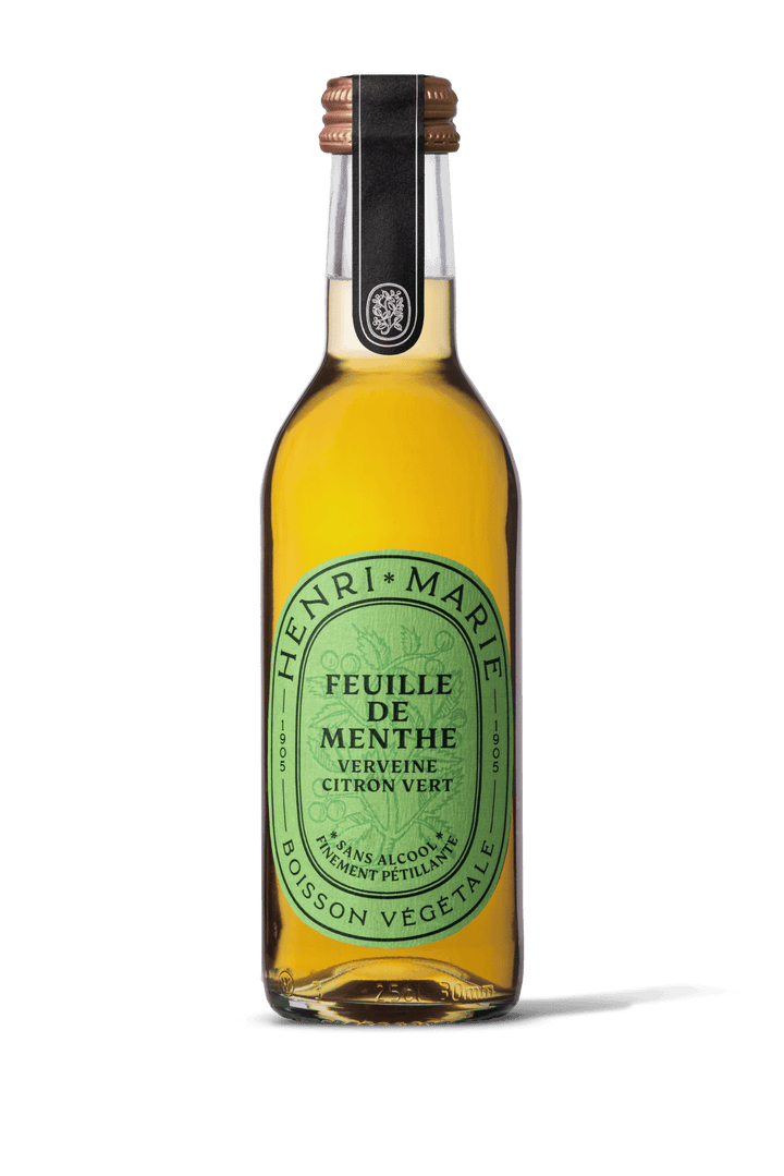 Henri Marie Feuille de Menthe, Verveine et Citron Vert, pétillant naturel sans alcool, BIO, 25 cl