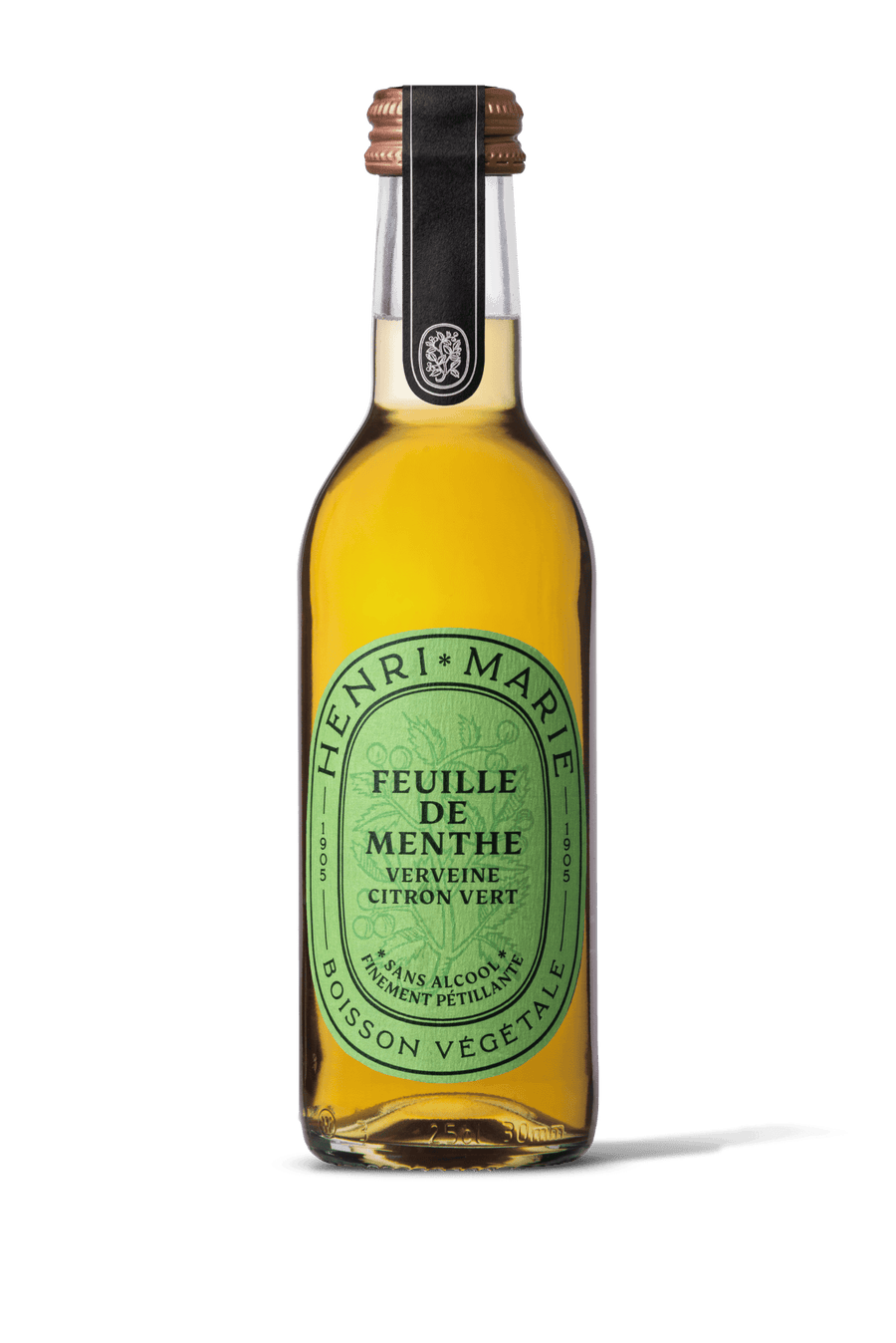 Henri Marie Feuille de Menthe, Verveine et Citron Vert, pétillant naturel sans alcool, BIO, 25 cl