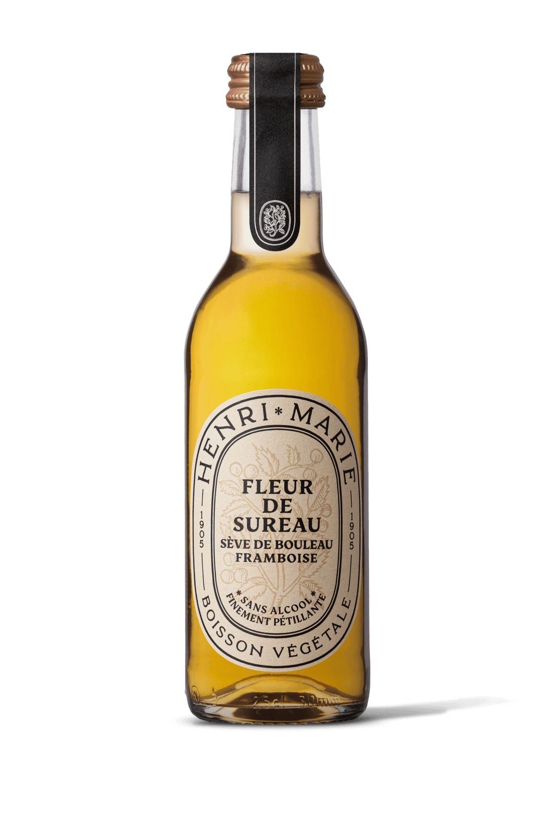 Henri Marie Fleur de Sureau, Sève de Bouleau et Framboise, pétillant naturel sans alcool, BIO, 25 cl