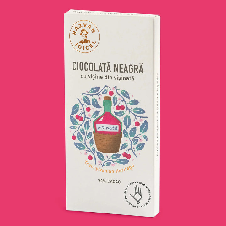 Razvan Idicel Tablette de cocolat noir 70% aux griottes 80 gr